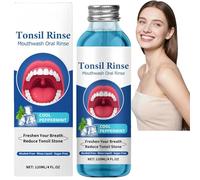 120ml Tonsil Stone Mouthwash & Remover,Tartar Remover for Teeth & Bad Breath,Fresh Travel Mouthwash for Adults,Breath Freshener,Natural Deep Cleaning Gums & Whitening Formula,Soothe Tonsils,Portable
