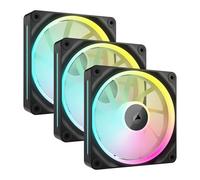 120mm 3 Pack iCUE LINK LX120 RGB, Black, 7 Blade, PWM, Magnetic Dome Bearing, Tr