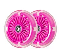 120mm 3-Wheeled Scooter Front Led Light Up Replacement Wheels, Kid Scooter Flashing Wheel Set for Kid Push Kick Scooter (Pair) (Pink)