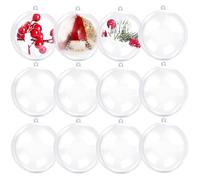 120mm/4.8inch Large Clear Ball Ornaments, 16PCS Fillable Christmas Balls Shatterproof Ornament Baubles for DIY Crafts Christmas Wedding Party Decor (16, 4.8inch)