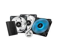 120mm Arctic P12 PWM PST RGB 3 Pack Fans, Black,5 Blade, RGB , with Controller,