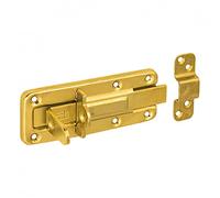 120mm Box Bolt Yellow Galvanised Steel Closing Door Bolt Lock Latch Barrel Sliding Latch Lock for Shed Doors, Gates, Outhouse Doors, Bathroom (Pack of 1)