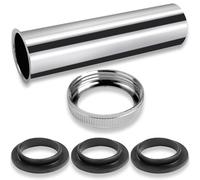 120mm Brass Extension Tube for Trap G1-1/4 Inch, Universal Siphon Immersion Pipe, Bathroom Sink Waste Trap, Siphon Immersion Pipe, for Bathroom Under Sink,Chrome, with 2 Pcs Rubber Sealing Discs