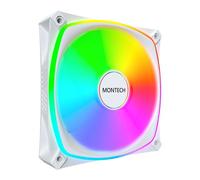 120mm Montech AX120 Pro ARGB Fan, White, 9 Blade, 600-1600rpm, 72.3 CFM, Rifle B
