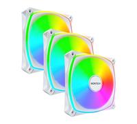 120mm Montech AX120 Pro ARGB Fan, White, 9 Blade, 600-1600rpm, 72.3 CFM, Rifle B