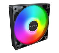 120mm Montech GF120 ARGB PWM Fan, Black, 9 Blade, 800-1600rpm, 66.3 CFM, Hydraul