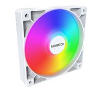 120mm Montech GF120 ARGB PWM Fan, White, 9 Blade, 800-1600rpm, 66.3 CFM, Hydraul