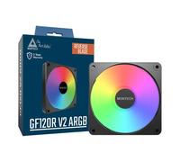 MONTECH GF120R V2 ARGB 120mm Case Fan - Sleek & Minimalist Design, High Airflow, Hydraulic Bearing, Quiet Performance, Vibrant ARGB Lighting, Reverse Blade, Black