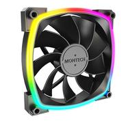 120mm Montech RX120 PWM Fan, Black, ARGB, 9 Blade, 800-1600rpm, 59 CFM, Hydro Dy
