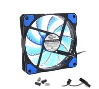 120mm PC Computer Ultra Silent LED Cooling Fan Radiator, 12CM 120X120X25mm 12V Computer Fan, 12VDC 3P IDE 4D(2wire) (Blade Color : 1blue 4pcs screw)