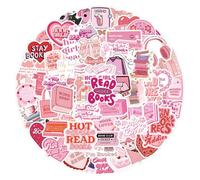 120pc Premium Book Lover's Sticker Pack,Kindle Stickers, Book Stickers,Quirky, Waterproof Designs, Perfect for Books, Journals, Water Bottles, Laptops - Durable, Cute, Pink Aesthetics