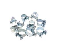 120pcs 10 Sizes 7-18mm Zinc Plated Fuel Injection Gas Line Style Hose Clamp Pipe Clip for Diesel Petrol