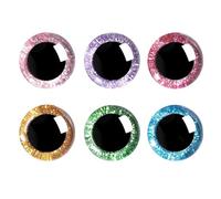 120pcs 16mm Safety Eyes for Crochet Toys with Washers Glitter Safety Eyes for Amigurumi Crocheting Crochet Eyes Craft Doll Eyes for Soft Toy Teddy Bear and Plush Animal(6 Colors)