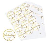 120Pcs 2 Inch Thank You Stickers, Thank You for Celebrating with Us Stickers, Gold Round Adhesive Labels Stickers for Gift Bags, Party Bags, Wedding, Envelope Seals, Small Business