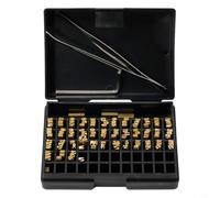 120pcs 2x3x15mm Hot Stamping Copper Letter Grains for HP-241 DY-8 Coding Machines, Thermal Ribbon Printing Font Kit for Date Batch Number