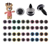 120Pcs 3D Glitter Safety Eyes for Amigurumi, 12mm Safety Eyes for Crocheting, Plastic Doll Eye with Washers in 10 Colors, Craft Supplies for Crochet Animals, Plush Toys & DIY Stuffed Animal Making