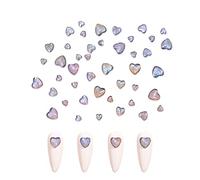 120Pcs 3D Heart Nail Art Charms,Cute Clear Resin Heart Nail Rhinestone, Nail Gems Aurora Nail Jewelry Decorations for Women Girls Nail Art DIY Manicure Accessories