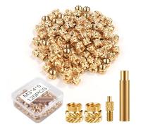 120pcs 3D Printing Brass Nuts, M3x4x5mm Threaded Inserts Heat Set Insert Tip for M3 & 1 Welding Adapter Heat Embedment Nut Printing Accessories Compatible with Weller SP40NUS and T18 Irons