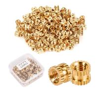 120pcs 3D Printing Threaded Insert, M3x3x5mm M3 Femeal Knurled Brass Nuts Internal Thread Heat Embedment Nut for 3D Printer Parts Plastic Shell