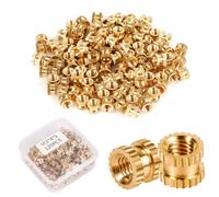 120pcs 3D Printing Threaded Insert, M3x4x5mm M3 Femeal Knurled Brass Nuts Internal Thread Heat Embedment Nut for 3D Printer Parts Plastic Shell