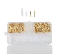 120PCS 4.0mm Brass Male Female Wire Terminals Connector Set with Insulated Covers for Motorcycle Car Boat Wiring, 30 Pairs Gold Plated Connectors in Storage Box