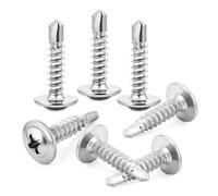 120pcs 4.2x16 mm Self Tapping Screws Self Drilling Screws Wafer Stainless Steel for Metal Sheets Roofing Windows, Etc