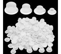 120Pcs 4Sizes Plastic Plugs for Round Holes, Round Plastic Plugs Insert Round Holes Plugs Knockout Locking Round Drill End Caps, Hole Plugs Plastic for Home Kitchen Cabinet Furniture Shelf