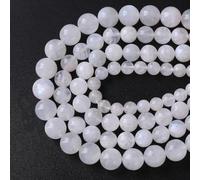 120pcs 6mm Natural Stone White Moonstone Gemstone Semi Precious Stone Beads for Jewellery Making DIY Bracelet