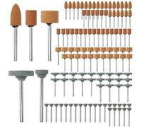 120pcs Abrasive Mounted Stone Grinding Wheel Head,5 Shapes 1/8 Inch Shank Mounted Grinding Stone Set for Dremel Rotary Tool Accessories for Metal Glass Stone Jewelry Polishing Grinding and Deburring