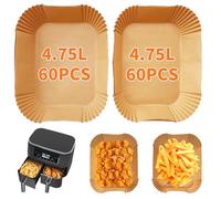 120PCS Air Fryer Liners Disposable for Ninja MAX Dual Zone 9.5L Air Fryer, Keplin 9L Air Fryer, Emtronics, Airfryer Liners 9L/9.5L, Air Fryer Accessories for Ninja DZ400UK/AF400UK/SL400UK/AF300UK