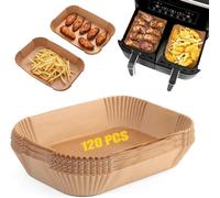 120pcs Air Fryer Liners for Ninja Dual Air Fryer SL400UK AF400UKCP SL400UKCP AF400UK AF300UK Tower T17100 T17088 Salter and Other Dual Zone Air Fryer