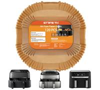 120Pcs Air Fryer Liners for Philips 3000 Series, Stone TH Disposable Airfryer Parchment Paper Liners Accessories Compatible with Philips Airfryer 5000 Series, Tefal Easy Fry 8.3L Dual Zone Air Fryer