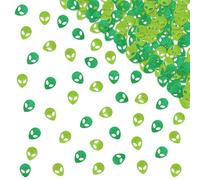 120pcs Alien Head Confetti, Outer Space Paper Confetti, Green Glitter UFO Party Table Scatters for Boy Birthday, Outer Space Theme Birthday/Baby Shower Party Decoration