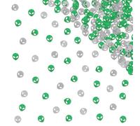 120pcs Alien Head Confetti, Outer Space Table Confetti, Green&Silver Glitter UFO Party Table Scatters for Kids Birthday, Alien Themed Birthday Party Decoration