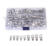 120pcs Battery Crimp Terminals Set, SC Ring Connectors with 8 Sizes, Tinned Copper T2 Marine Grade Terminals for Automotive Marine Solar Panel Applications, UL Approved Safe and Re