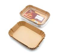 120pcs Big Pack Air Fryer Liners Brown Parchment Paper Liners for Ninja Dual and Other Dual Zone Air Fryer, Disposable, Airfryer Accessories Compatible with Ninja AF300UK AF400UK