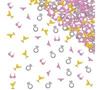 120pcs Bikinis and Martinis Bachelorette Confetti, Martini Table Confetti, Silver&Pink Glitter Beach Bach Table Scatter, Summer Tropical Themed Bridal Shower Party Supplies