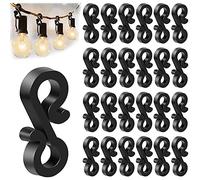 120Pcs Black Gutter Hooks, Mini Plastic Gutter Clips, Outdoor Light Hooks Clips for Hanging Christmas Tree Decorative Lights, Outside String Lights, Icicle Fairy Lights