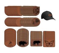 120pcs Blank Leather Patches for Hats, Faux Leatherette Patches with Adhesive, Blank Patches for Embroidery Sew Clothing Jackets Backpack