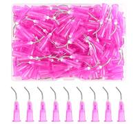 120PCS Blunt Tip Dispensing Needles with Bent Blunt Needle, 0.4 Inch 18G Industrial Liquid Dispenser Needle with Plastic Storage Box, Precision Syringe Needles for Ink, Adhesive, Glue Refilling