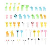 120PCS BMYUK Plastic Fruit Fork with Animal Decor Food Cake Picks Bento Accessories Cute Mini Skewers Toothpicks Reusable Bento Box Party Supply Lunch Accessories