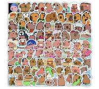 120Pcs Capybara Stickers, Cute Brown Stickers Waterproof Cartoon Animal Decals Nature Party Favors & Gifts, for Adults Teens Girls Water Bottle Laptop Luggage Helmet Skateboard Motorcycle Guitar
