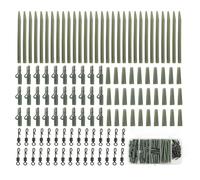 120Pcs Carp Fishing Accessories Set Clip Quick Change Swivel Tail Sleeves(Green)