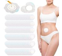 120pcs Castor Oil Patches, Heart & Plum Blossom Castor Oil Pack Wrap Self-Adhesive Waterproof Spunlace Cloth Belly Button Wrap Pads for Women (Oils Not Included)