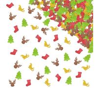120pcs Christmas Confetti, Reindeer Table Confetti, Red&Green Glitter Xmas Winter Onderland Table Scatter for Baby Shower/Birthday, Winter Holiday Party Decoration