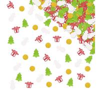 120pcs Christmas Confetti, Snowman Table Confetti, Red&Green Glitter Xmas Winter Wonderland Table Scatter for Baby Shower, Winter Holiday Party Decoration