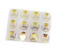 120Pcs Class of 2025 Graduation Hat Sticker for Seal Envelope Card Wrapping 40mm Clear PET Seal Sticker Adhesive Labels