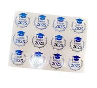 120Pcs Class of 2025 Graduation Hat Sticker for Seal Envelope Card Wrapping 40mm Clear PET Seal Sticker Adhesive Labels Graduation Invitation