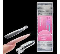 120pcs Clear Rocket Sandwich Nail Molds Ultra Thin Traceless Extension Forms With 15 Sizes For Diy Acrylic Gel Polish Manicure Tools Kit Transparent Professional Salon Grade Nail Art Shaping Guide