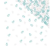120pcs Cloud Ring Confetti, On Cloud Nine Bachelorette Table Confetti, Sky Blue Glitter Cloud and Ring Table Sactter, Bridal Shower/Engagement Party Supplies